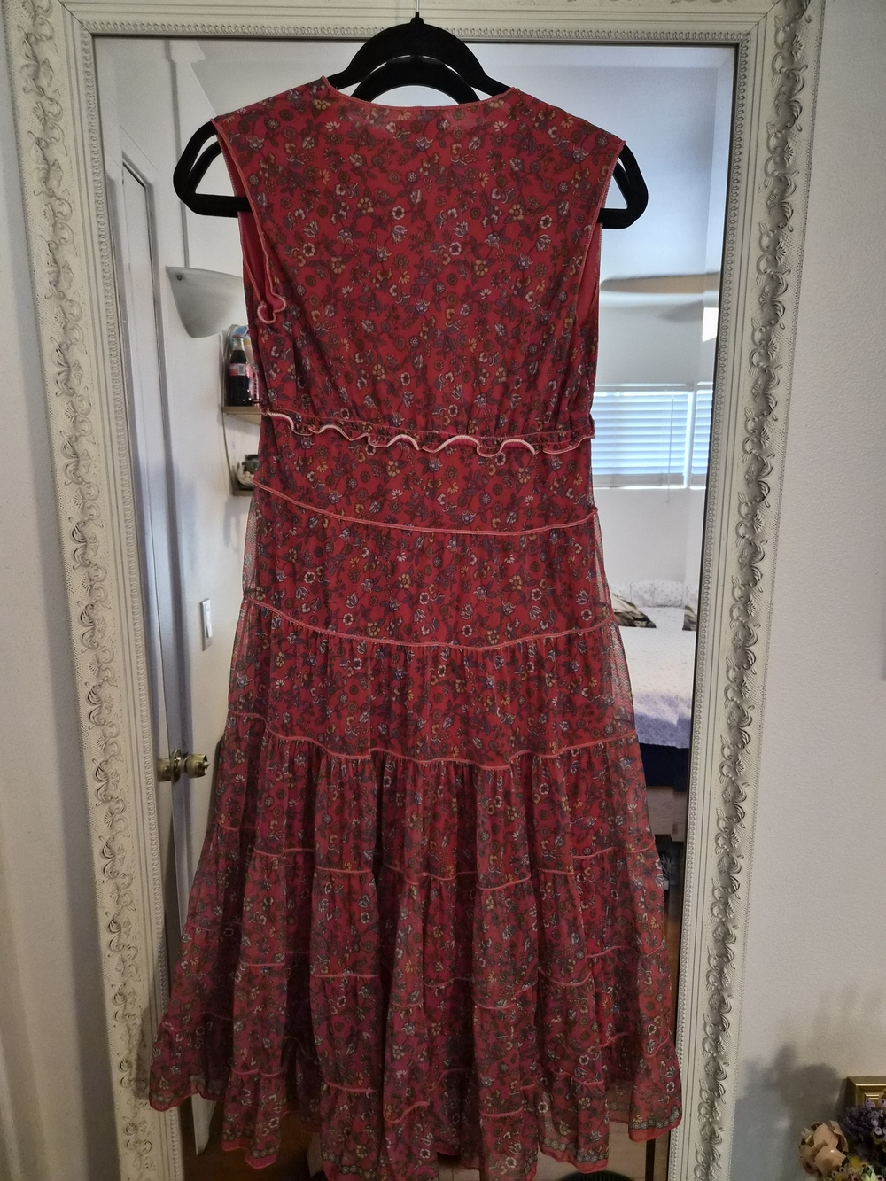 Max Studio Red Floral Tiered Maxi Dress - Picture 6 of 6